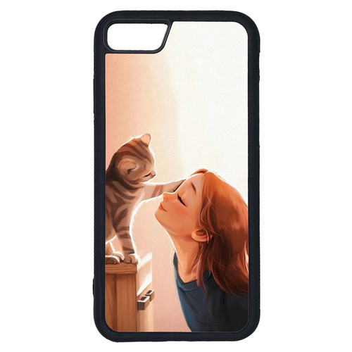 کاور طرح دختر و گربه کد G-151 مناسب برای گوشی موبایل اپل iPhone 7 / 8