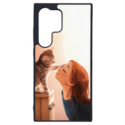 کاور طرح دختر و گربه کد G-151 مناسب برای گوشی موبایل سامسونگ Galaxy S25 Ultra