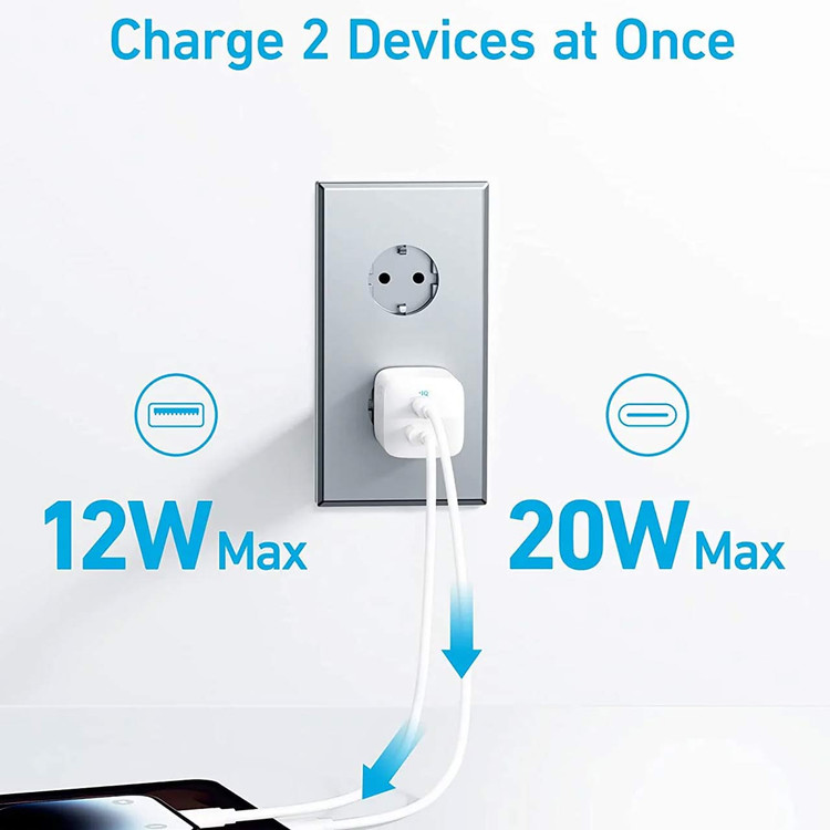 شارژر دیواری فست دو پورت Anker مدل Compact A2331G21 33W - سفید
